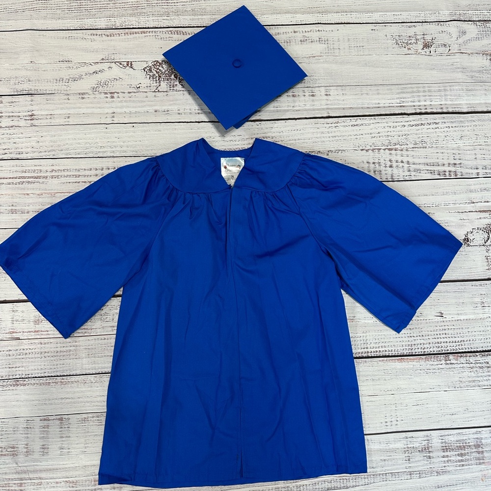 3 for $21! Kids Blue Graduation Gown and Cap Set- Size S